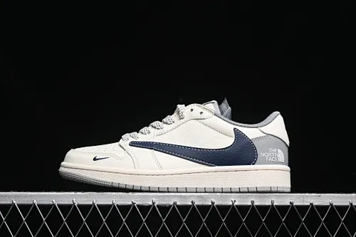 All categories Air Jordan Jordan series basketball shoes Air Jordan 1 Low High-end customized low-top sneakers Travis Scott x Fragment Design x Air Jordan 1 Low OG SP AJ1 Joe 1 North Face joint-beige black gray bottom low-top cultural casual sneakers XS3086-002